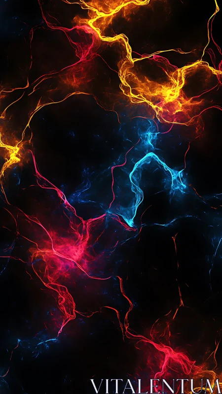 Neon plasma currents trace electric filaments over void