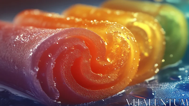 Rainbow Roses with Dewy Surface and Luminous Gradient Bokeh