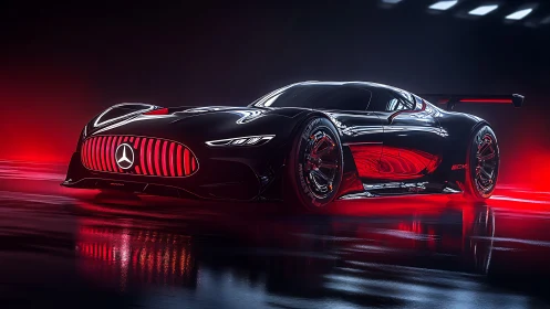 Night-weapon Mercedes concept slices through neon red silence