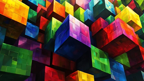 Chromatic geometric cubes in dense three-dimensional grid.