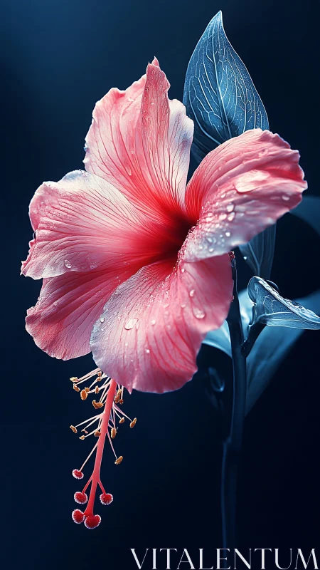 Hibiscus Flower Macro: Rendered Petals Exhibiting Radial Symmetry