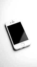 White smartphone displayed at angled perspective on neutral background