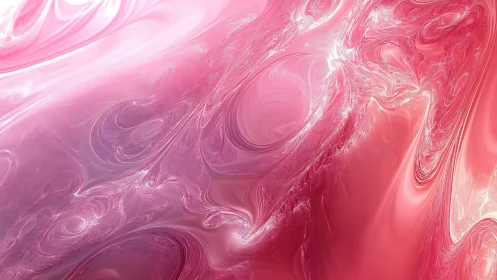 Pink fractal fluid gradient with swirling abstract contours.