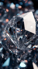 Prismatic diamond vortex catching citylight in frozen motion.