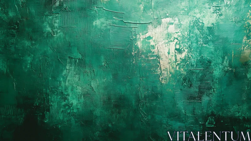 Emerald tonal abstraction with layered textured depths.