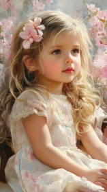 Young Girl in Ethereal Garden Setting.