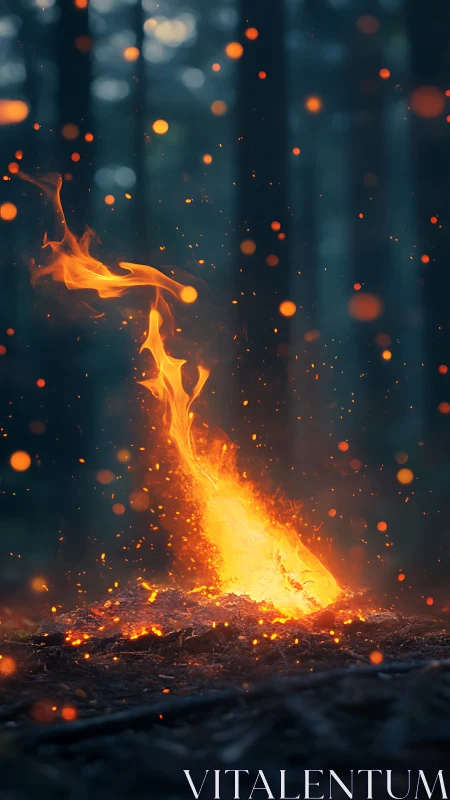 Mesmerizing Wildfire Dance with Glowing Embers