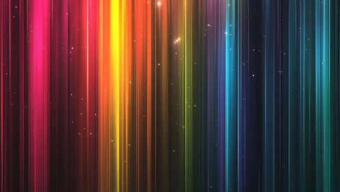 Vibrant vertical neon light streaks in abstract digital art style.