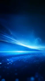 Gentle blue light streams drift calmly across a starry horizon