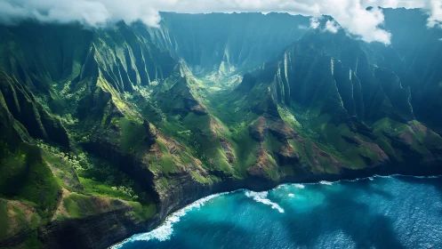 Na Pali's Emerald Cathedral: Where Cliffs Kiss Azure Tides.