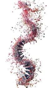 Colorful molecular helix twists through white negative space