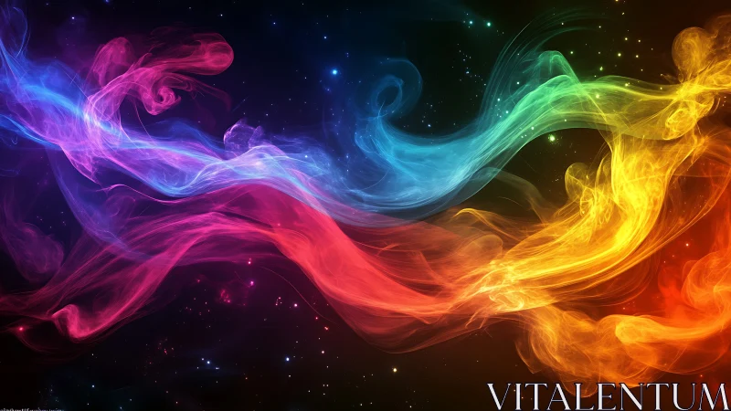 Cosmic color rivers braid through starlit digital night