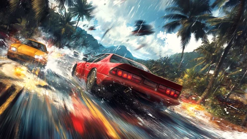 High-speed tropical drift rendered in dynamic digital motion