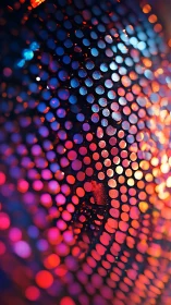 Vibrant circular light pattern in bold neon colors.