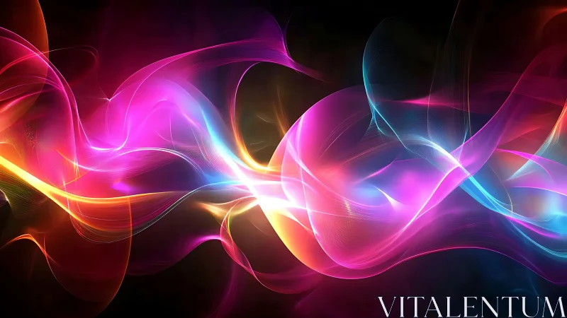 Spectral light waves form luminous flowing ribbons on dark field