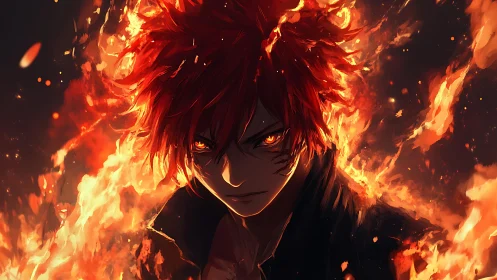 Incandescent pyrokinetic avatar in dynamic inferno portrait.