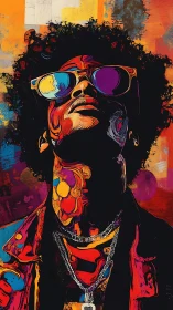 Neon crown of sound blazing through electric city twilight.