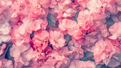 Clustered Pink Flowers with Soft Focus and Warm Tonal Range