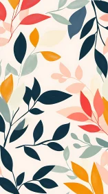Colorful botanical leaves dance across soft cream background.