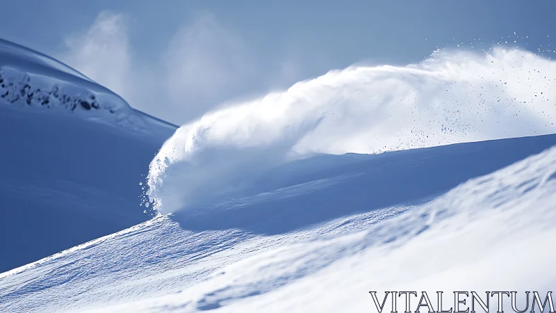 Wind-sculpted snow plume dancing across a silent ridge.