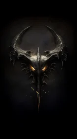 Demonic crown sigil slices the dark with embered menace