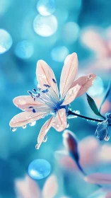 Dewdrop Dreams: Delicate Petals Glistening in Morning Light.