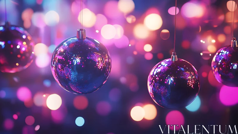 Chromatic glass baubles reflect defocused bokeh light field