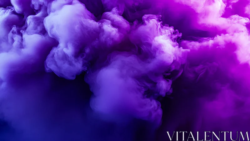 Violet atmospheric smoke plumes form dense abstract vapor field