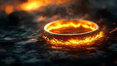 Incandescent Golden Ring with Radiative Heat Distortion Effects