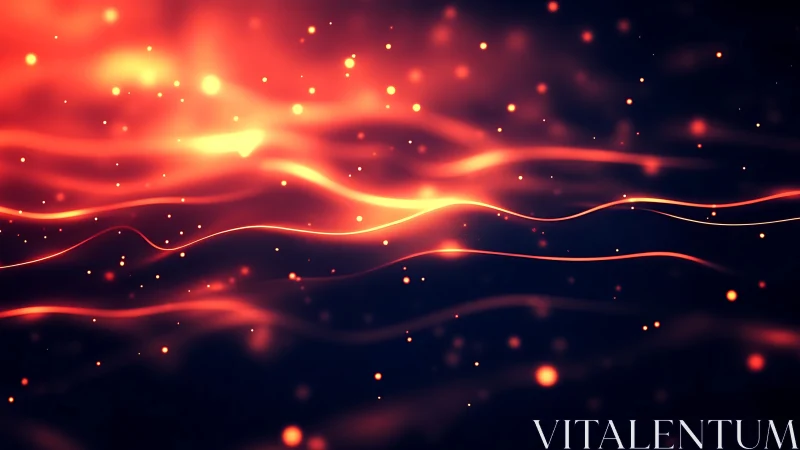 Layered Energy Waves with Luminous Particle Effects.