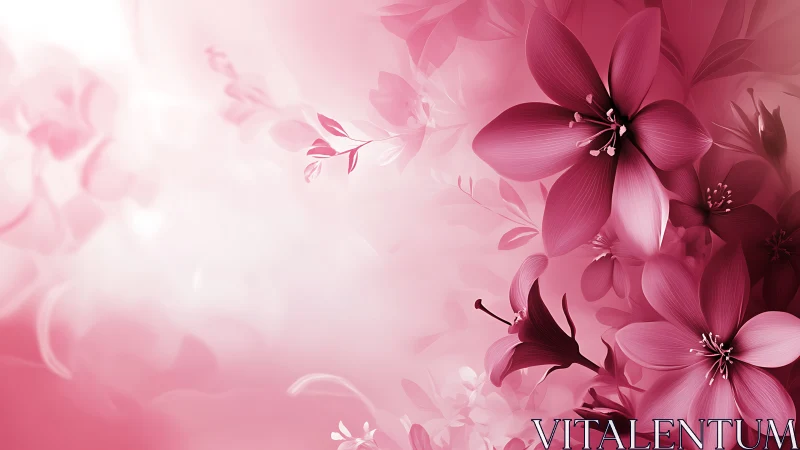 Blooming Pink Flowers Dance in Soft, Dreamy Light