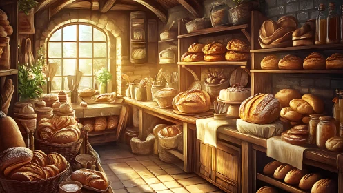 Golden Bakery Dreams: Where Sunlight Kisses Fresh-Baked Treasures