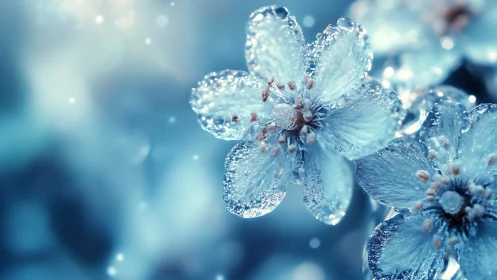 Frost-Encrusted Flowers in Crystalline Macro Detail.