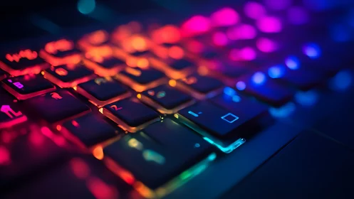 Neon keys ripple across a cyber glow-drenched keyboardscape.