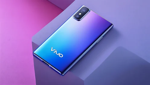 Vivo Smartphone in Gradient Blue and Purple.