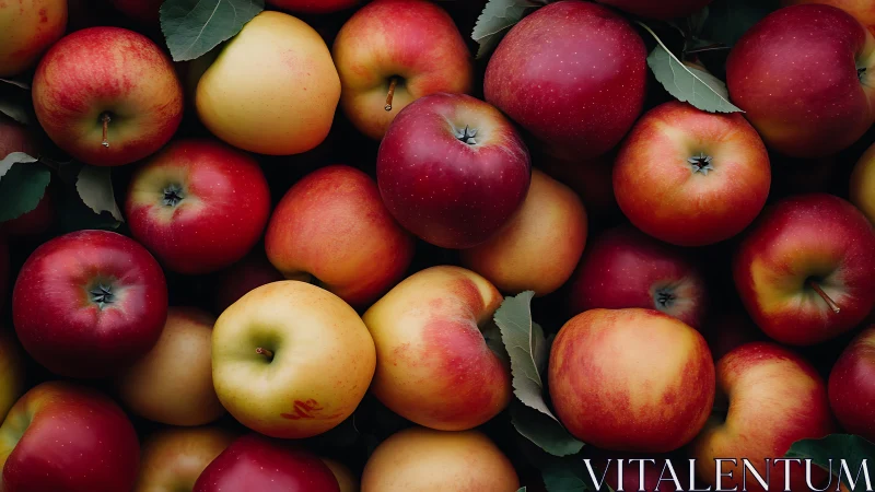 Harvest apples display rich red and gold orchard hues.