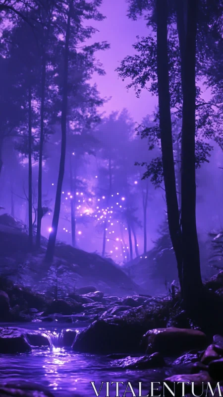 Enchanted Forest Stream at Twilight.