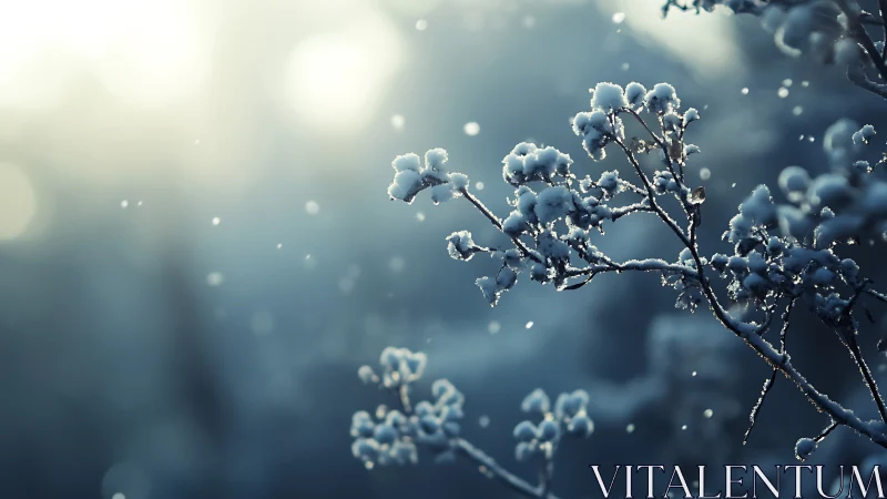 Gentle winter branches cradling quiet morning snowfall.