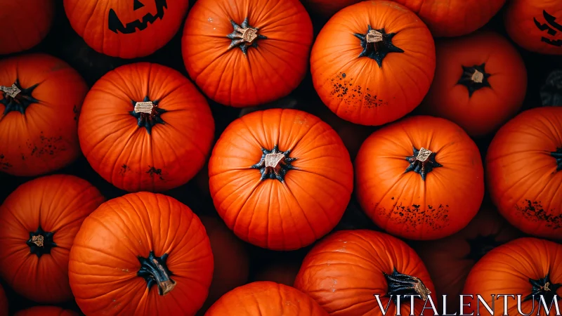 Bright autumn pumpkins gather in a cozy seasonal harvest