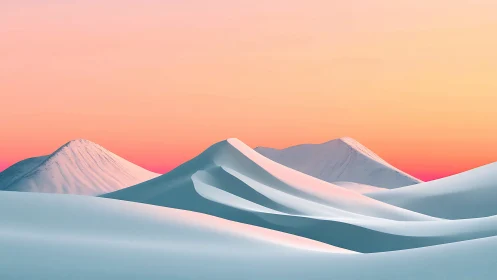 Soft sunrise dunes glowing under pastel winter skies.