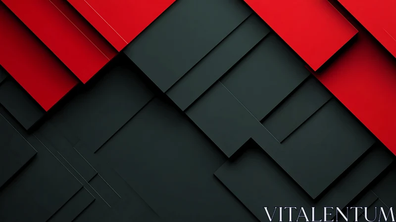 Bold red and black geometric layers create a sleek dynamic backdrop
