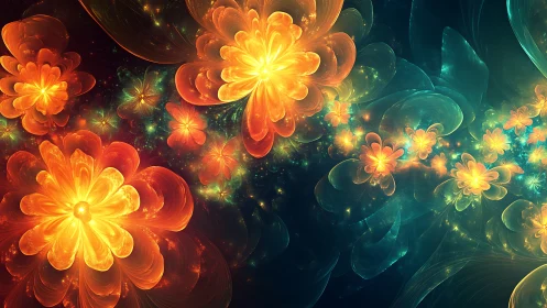 Fractal luminous blossoms radiate across a deep cosmic field