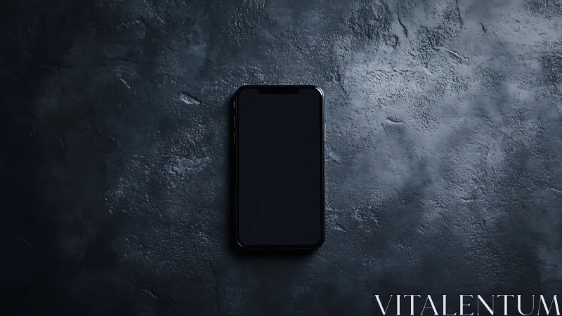 Smartphone on Dark Textured Surface.