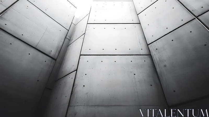Modular Concrete Vault Perspective: Brutalist Architectural Interior.