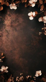 Elegant Floral Frame on Textured Dark Background