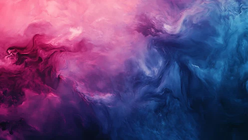 Digital painting of magenta to cyan nebulous gradient field.