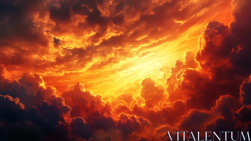 Sunlit cumulonimbus cloud field occupies the entire frame