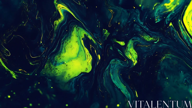 Neon tidal rivers swirl through midnight cosmic oceans