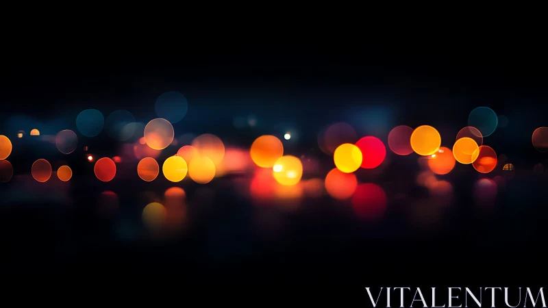 Glowing bokeh orbs drift across a deep night horizon.