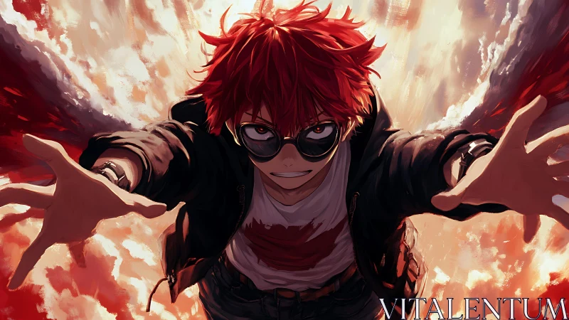 Skyfire rebel dives through blazing clouds of momentum.